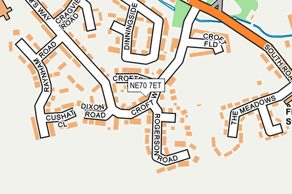 NE70 7ET map - OS OpenMap – Local (Ordnance Survey)