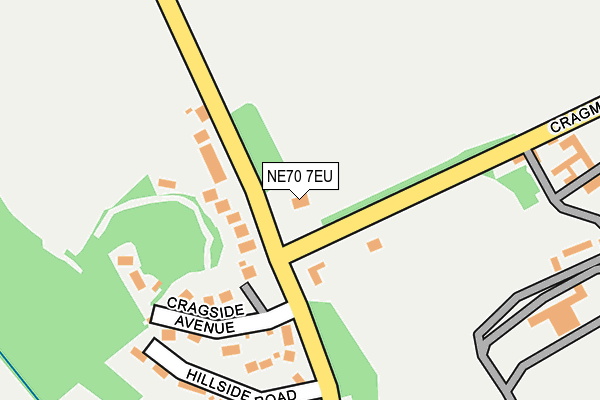 NE70 7EU map - OS OpenMap – Local (Ordnance Survey)
