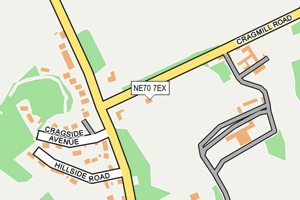 NE70 7EX map - OS OpenMap – Local (Ordnance Survey)