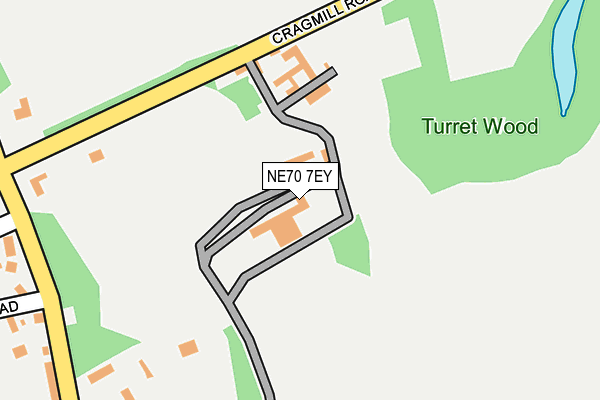 NE70 7EY map - OS OpenMap – Local (Ordnance Survey)