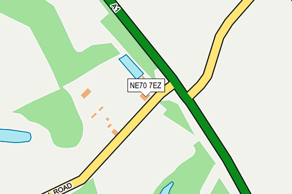 NE70 7EZ map - OS OpenMap – Local (Ordnance Survey)