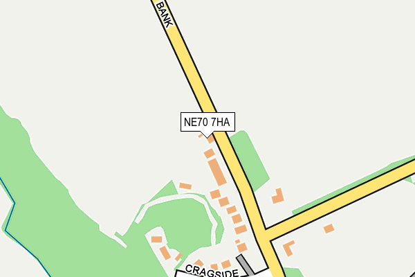 NE70 7HA map - OS OpenMap – Local (Ordnance Survey)