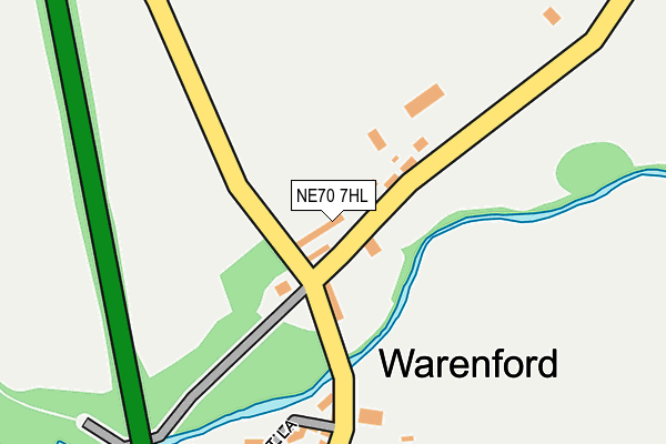 NE70 7HL map - OS OpenMap – Local (Ordnance Survey)