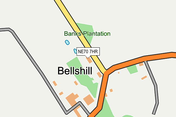 NE70 7HR map - OS OpenMap – Local (Ordnance Survey)