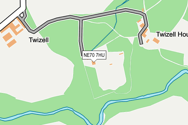 NE70 7HU map - OS OpenMap – Local (Ordnance Survey)
