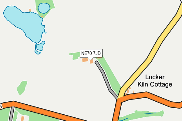 NE70 7JD map - OS OpenMap – Local (Ordnance Survey)