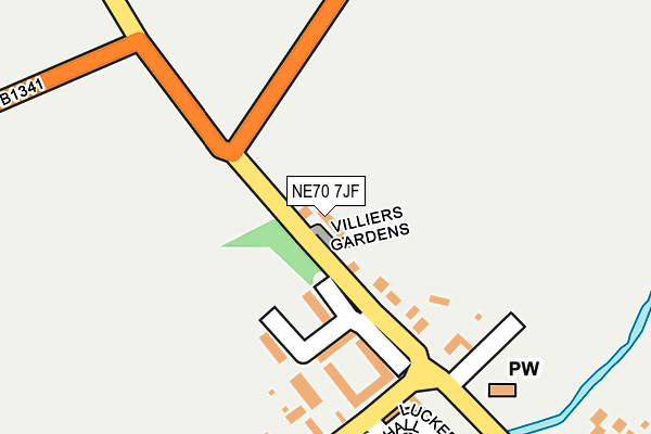 NE70 7JF map - OS OpenMap – Local (Ordnance Survey)