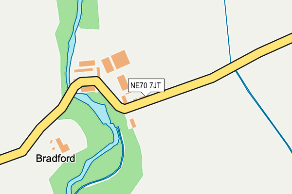 NE70 7JT map - OS OpenMap – Local (Ordnance Survey)