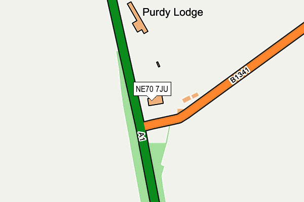 NE70 7JU map - OS OpenMap – Local (Ordnance Survey)