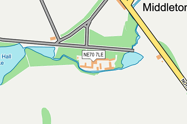 NE70 7LE map - OS OpenMap – Local (Ordnance Survey)