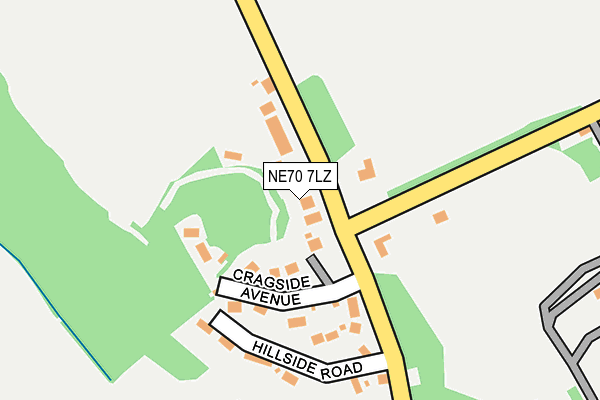 NE70 7LZ map - OS OpenMap – Local (Ordnance Survey)