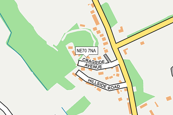 NE70 7NA map - OS OpenMap – Local (Ordnance Survey)