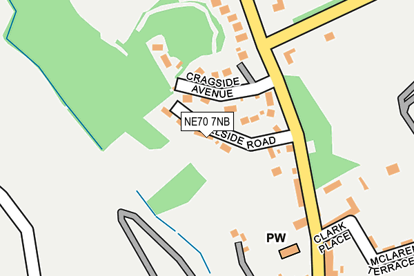 NE70 7NB map - OS OpenMap – Local (Ordnance Survey)