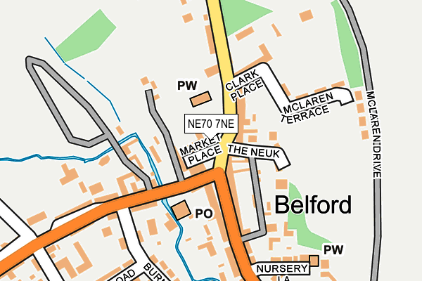 NE70 7NE map - OS OpenMap – Local (Ordnance Survey)