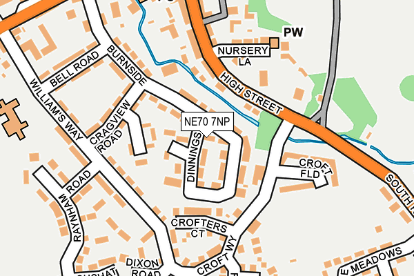 NE70 7NP map - OS OpenMap – Local (Ordnance Survey)