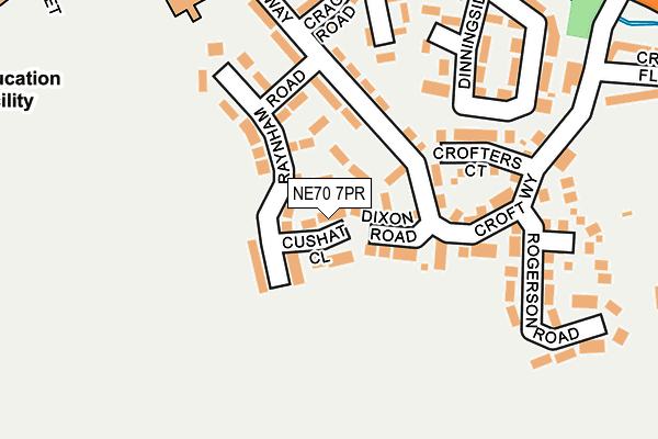 NE70 7PR map - OS OpenMap – Local (Ordnance Survey)