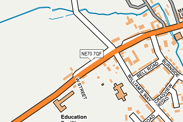 NE70 7QF map - OS OpenMap – Local (Ordnance Survey)