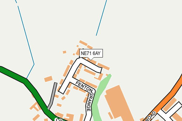 NE71 6AY map - OS OpenMap – Local (Ordnance Survey)