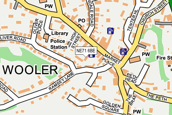 NE71 6BE map - OS OpenMap – Local (Ordnance Survey)