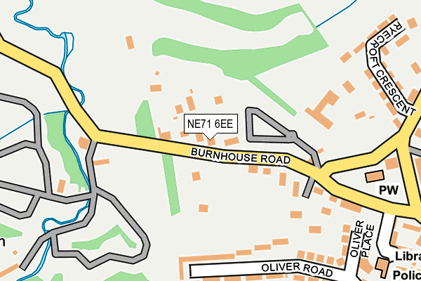 NE71 6EE map - OS OpenMap – Local (Ordnance Survey)