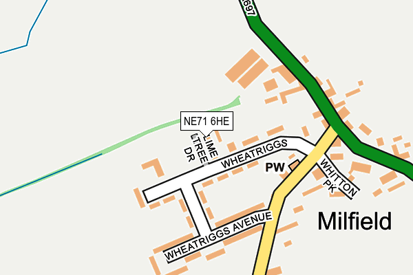 NE71 6HE map - OS OpenMap – Local (Ordnance Survey)