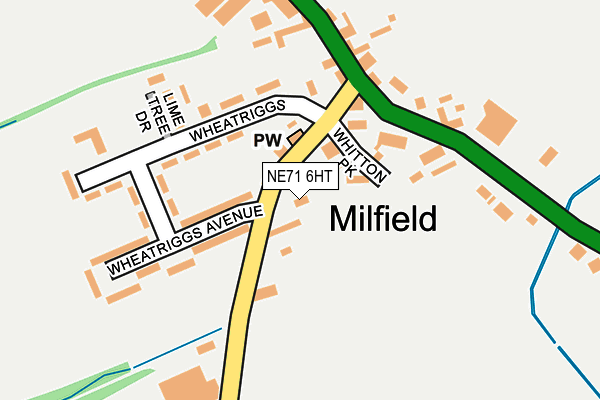 NE71 6HT map - OS OpenMap – Local (Ordnance Survey)