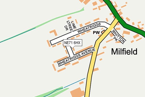 NE71 6HX map - OS OpenMap – Local (Ordnance Survey)