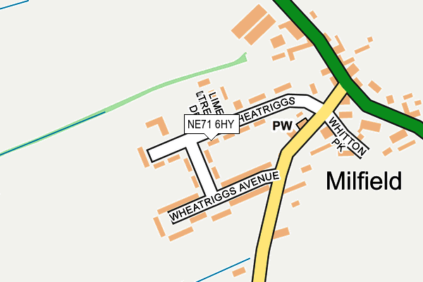 NE71 6HY map - OS OpenMap – Local (Ordnance Survey)