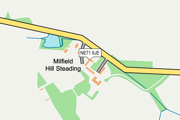 NE71 6JE map - OS OpenMap – Local (Ordnance Survey)