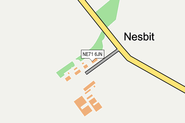 NE71 6JN map - OS OpenMap – Local (Ordnance Survey)