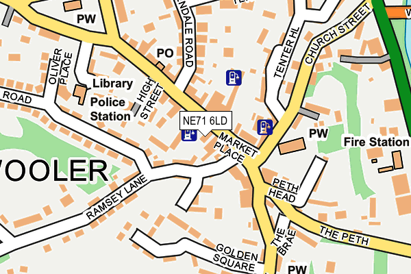 NE71 6LD map - OS OpenMap – Local (Ordnance Survey)