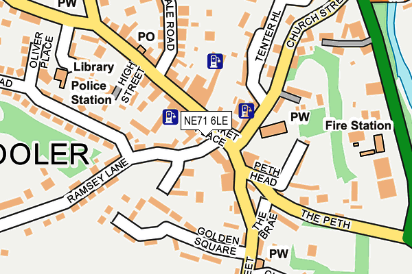 NE71 6LE map - OS OpenMap – Local (Ordnance Survey)