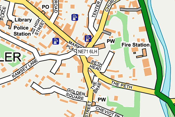 NE71 6LH map - OS OpenMap – Local (Ordnance Survey)