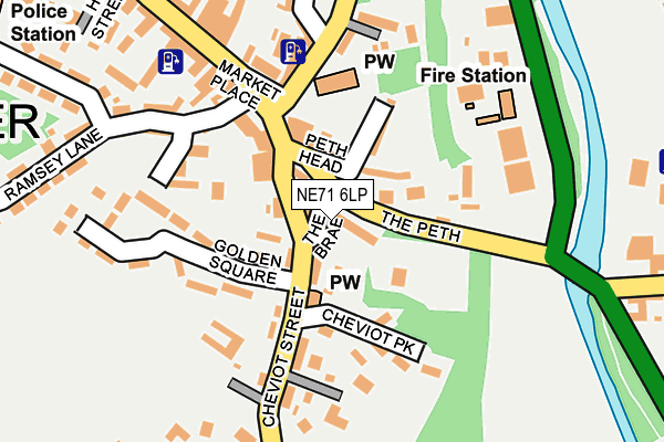 NE71 6LP map - OS OpenMap – Local (Ordnance Survey)