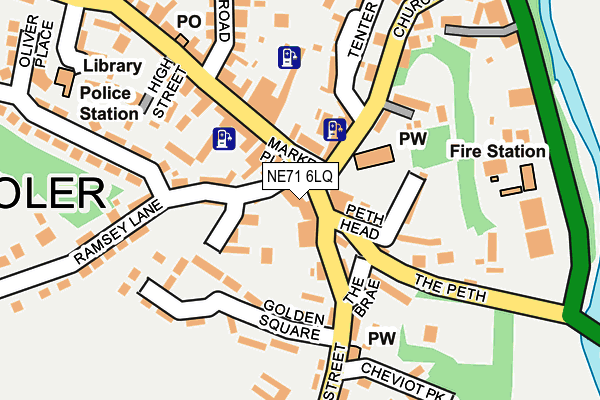 NE71 6LQ map - OS OpenMap – Local (Ordnance Survey)