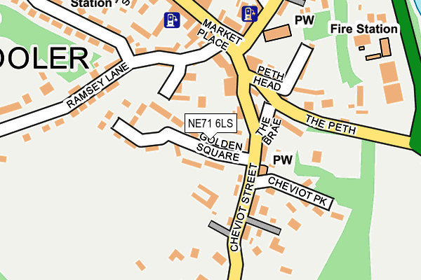 NE71 6LS map - OS OpenMap – Local (Ordnance Survey)