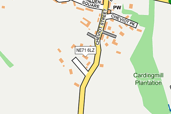 NE71 6LZ map - OS OpenMap – Local (Ordnance Survey)