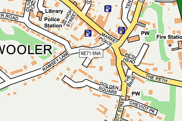 NE71 6NA map - OS OpenMap – Local (Ordnance Survey)