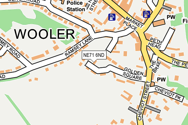 NE71 6ND map - OS OpenMap – Local (Ordnance Survey)