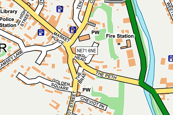 NE71 6NE map - OS OpenMap – Local (Ordnance Survey)