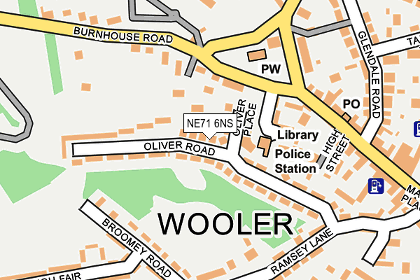 NE71 6NS map - OS OpenMap – Local (Ordnance Survey)