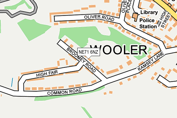 NE71 6NZ map - OS OpenMap – Local (Ordnance Survey)