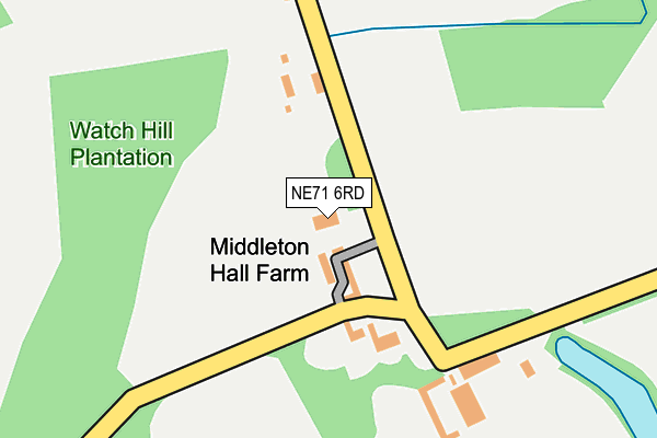 NE71 6RD map - OS OpenMap – Local (Ordnance Survey)