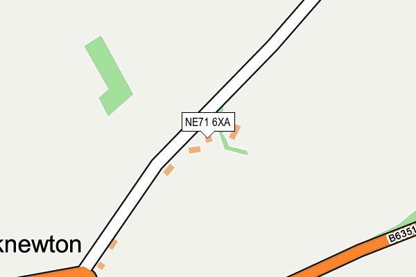 NE71 6XA map - OS OpenMap – Local (Ordnance Survey)