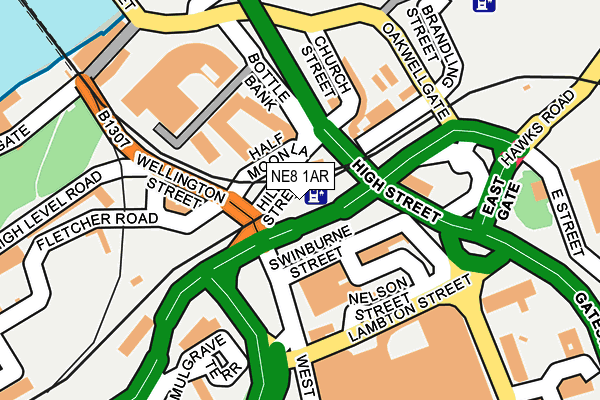 NE8 1AR map - OS OpenMap – Local (Ordnance Survey)