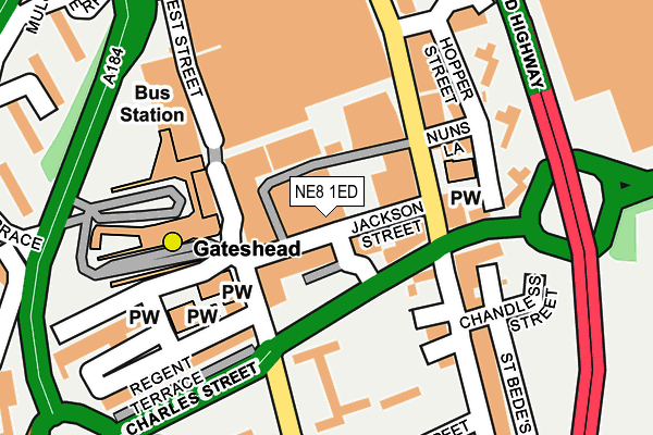 NE8 1ED map - OS OpenMap – Local (Ordnance Survey)