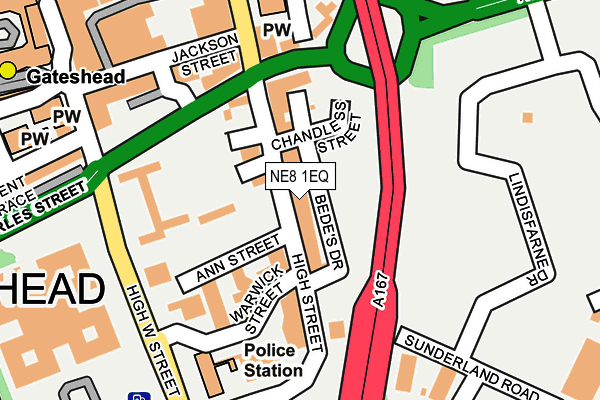 NE8 1EQ map - OS OpenMap – Local (Ordnance Survey)
