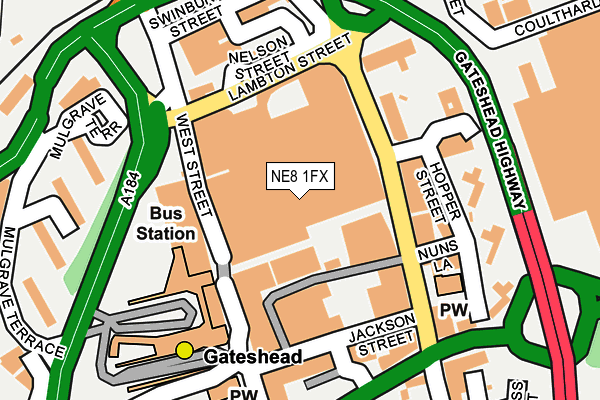 NE8 1FX map - OS OpenMap – Local (Ordnance Survey)