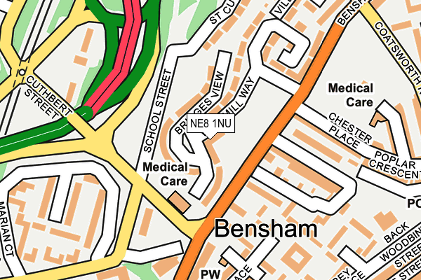 NE8 1NU map - OS OpenMap – Local (Ordnance Survey)