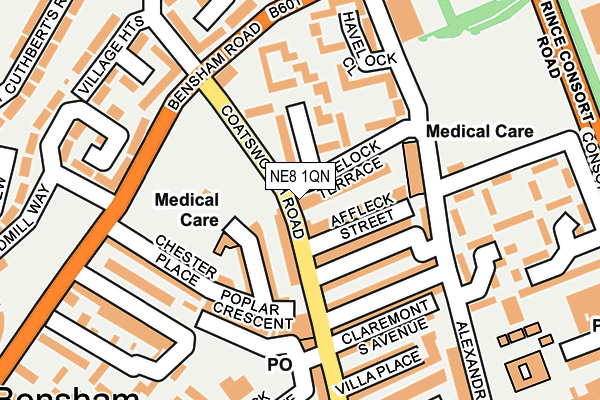 NE8 1QN map - OS OpenMap – Local (Ordnance Survey)